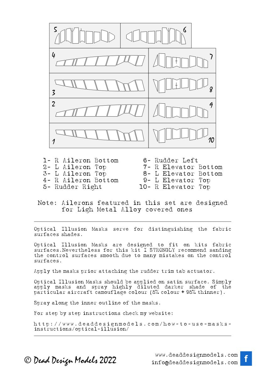 Dead Design DDMSM32015 1:32 Spitfire Mk.Vb 3D Control Surface