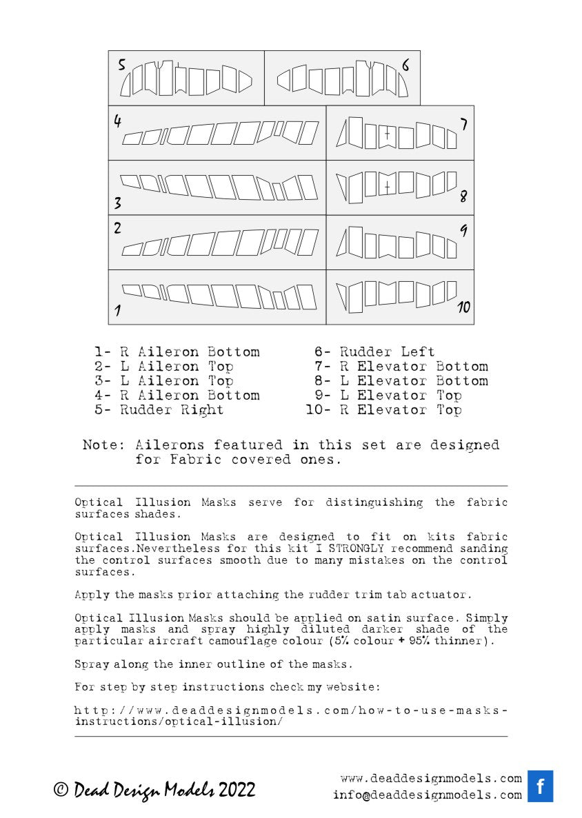 Dead Design DDMSM32016 1:32 Spitfire Mk.I/II 3D Control Surface