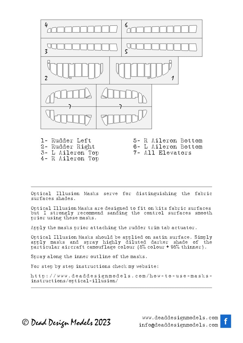 Dead Design DDMSM32018 1:32 Hurricane Mk.IIb 3D Control Surface