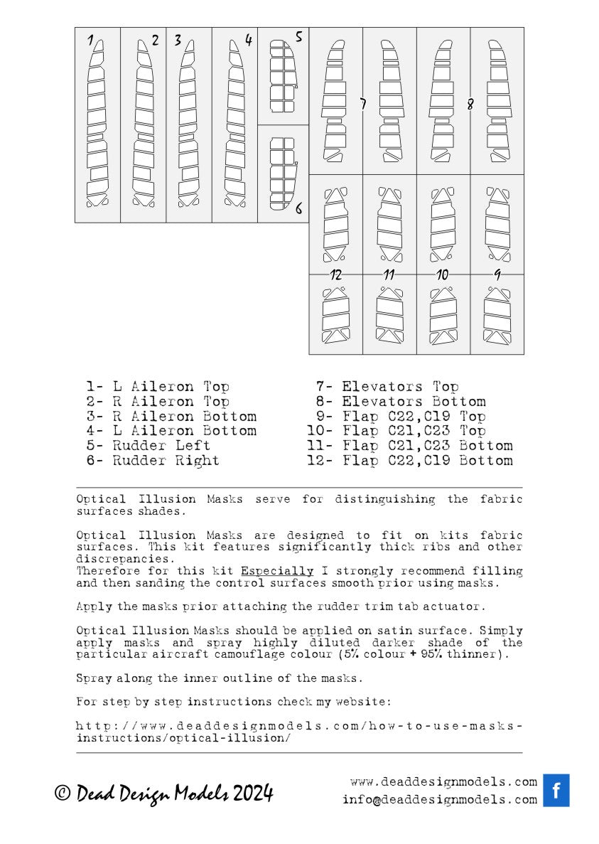 Dead Design Models DDMSM32025 1:35 Nakajima B5N2 Kate Control surfaces