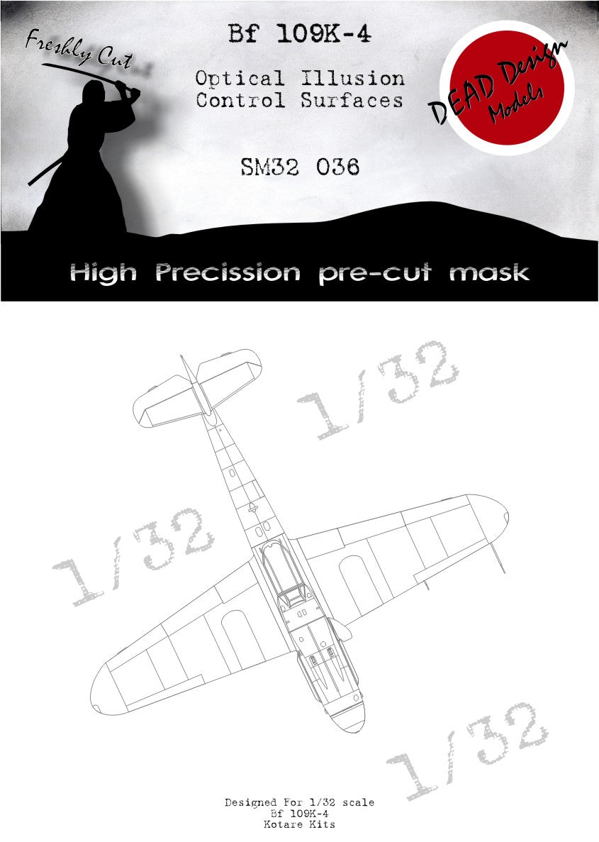 Dead Design DDMSM32036 1:32 Bf-109K-4 3D Effect Control Surface Mask