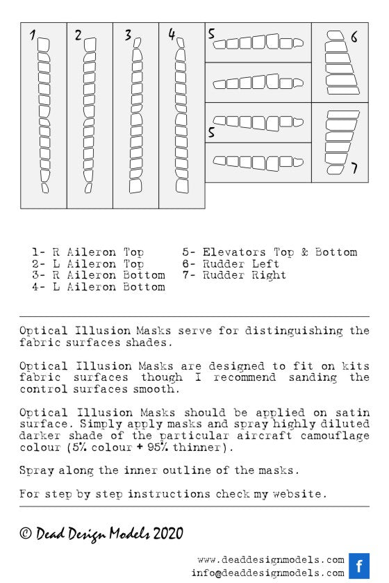 Dead Design DDMSM48008 1:48 A6M3 Zero m.22 3D Control Surface Mask