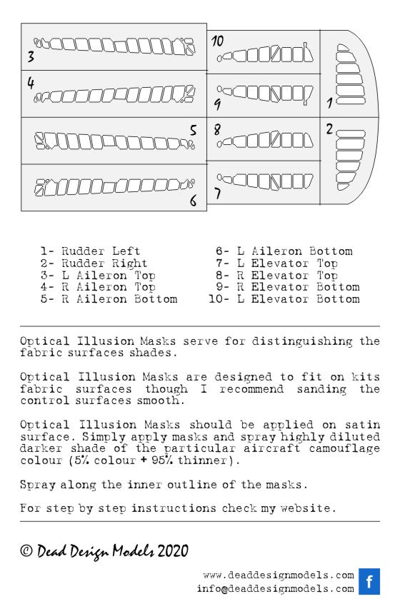 Dead Design DDMSM48012 1:48 Ki-43-I Hayabusa 3D Control Surface Mask