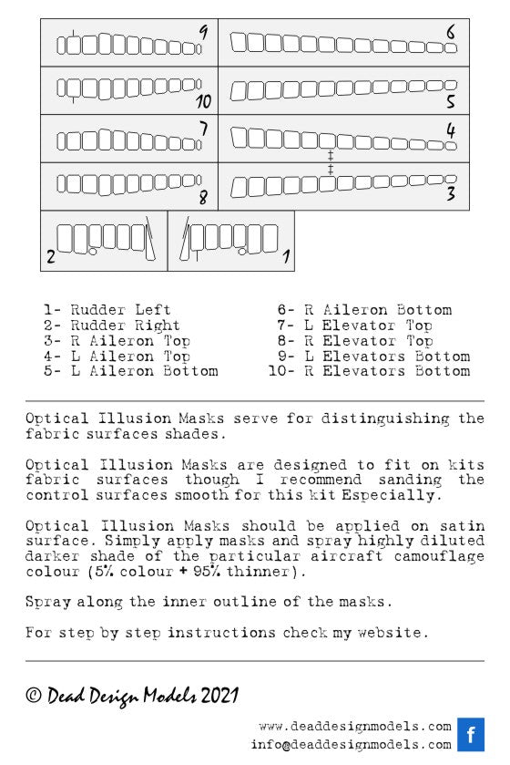 Dead Design DDMSM48028 1:48 Ki-46-III Dinah 3D Control Surface Mask