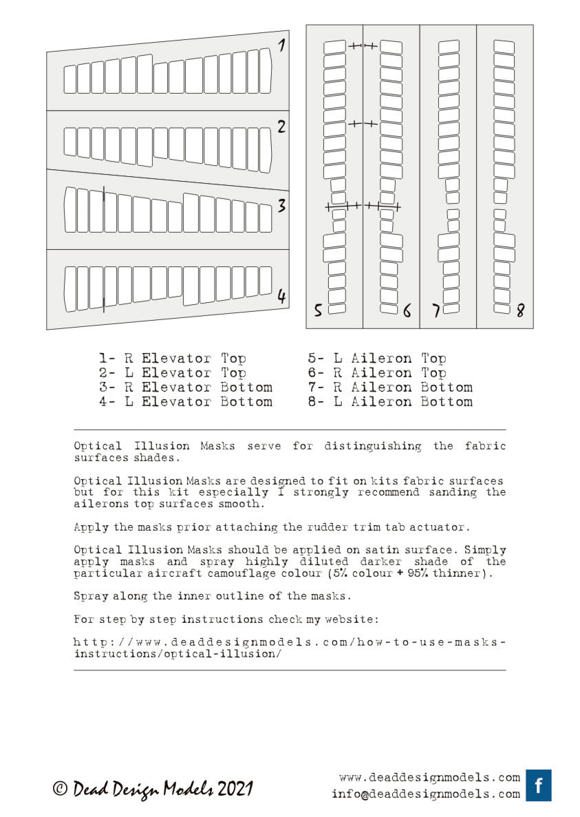 Dead Design DDMSM48035 1:48 Lancaster B Mk.I 3D Control Surface Mask