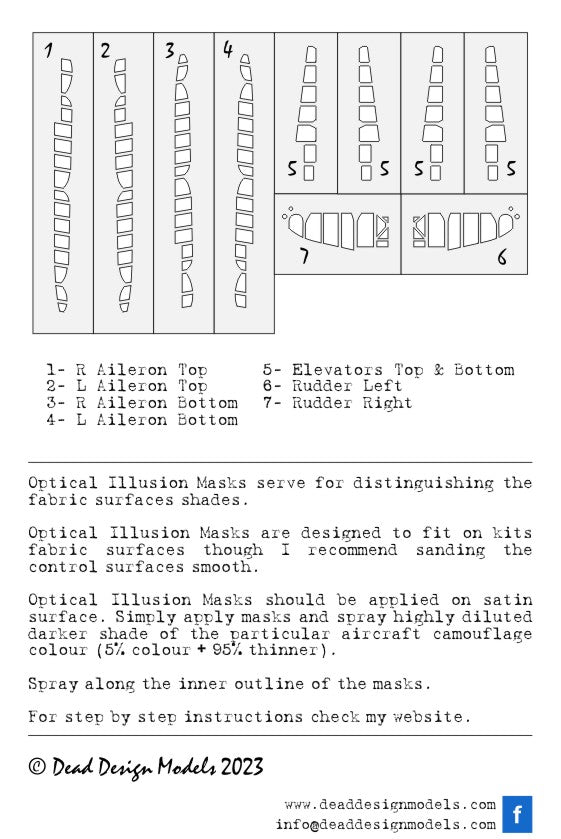 Dead Design DDMSM48046 1:48 A6M3 Zero m.22 3D Control Surface Mask