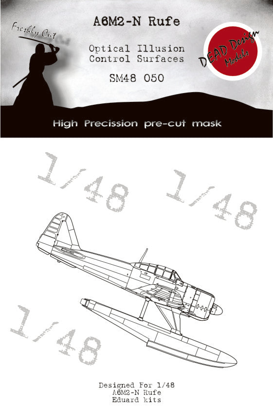 Dead Design DDMSM48050 1:48 A6M2-N Rufe 3D Effect Control Surface Mask