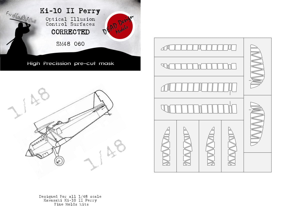 Dead Design DDMSM48060 1:48 Ki-10 Perry 3D Effect Control Surface Mask