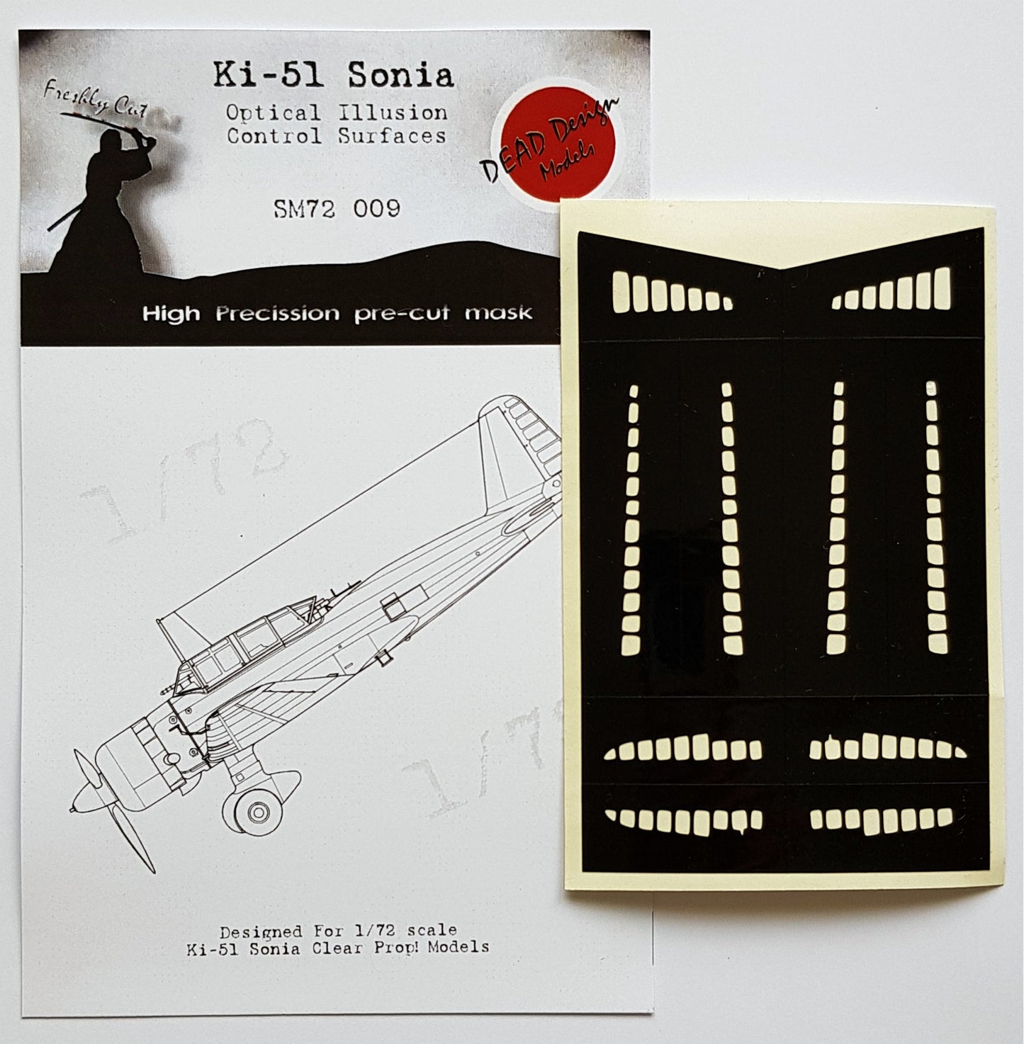 Dead Design DDMSM72009 1:72 Ki-51 Sonia 3D Effect Control Surface Mask