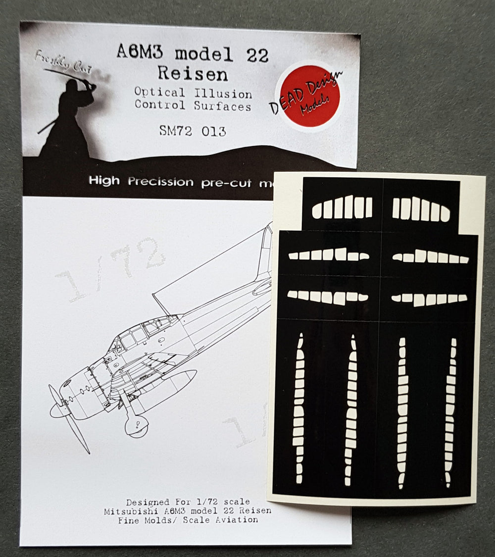 Dead Design DDMSM72013 1:72 A6M3 Zero m.22 3D Control Surface Mask