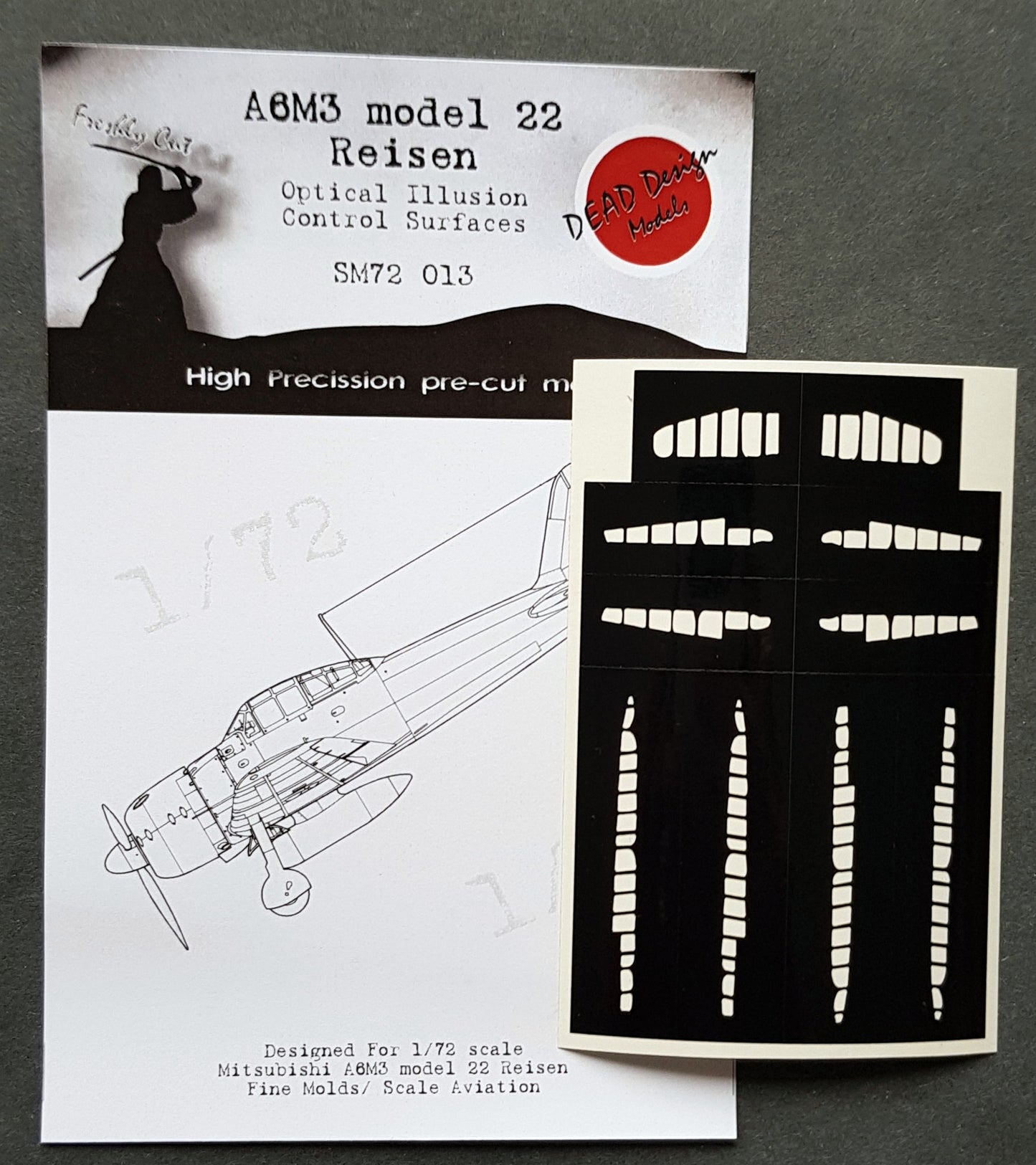 Dead Design DDMSM72013 1:72 A6M3 Zero m.22 3D Control Surface Mask