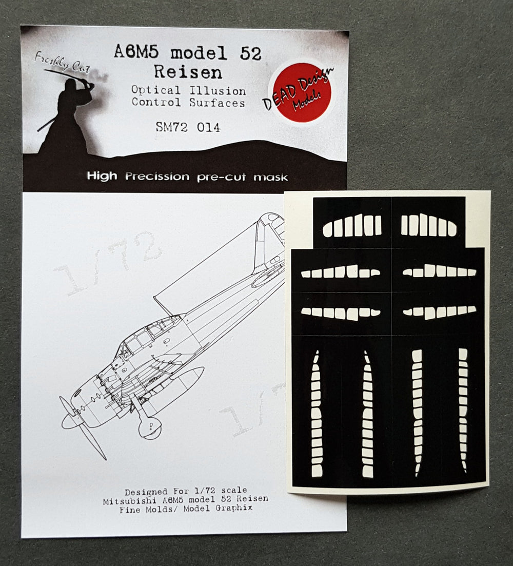 Dead Design DDMSM72014 1:72 A6M5 Zero m.52 3D Control Surface Mask