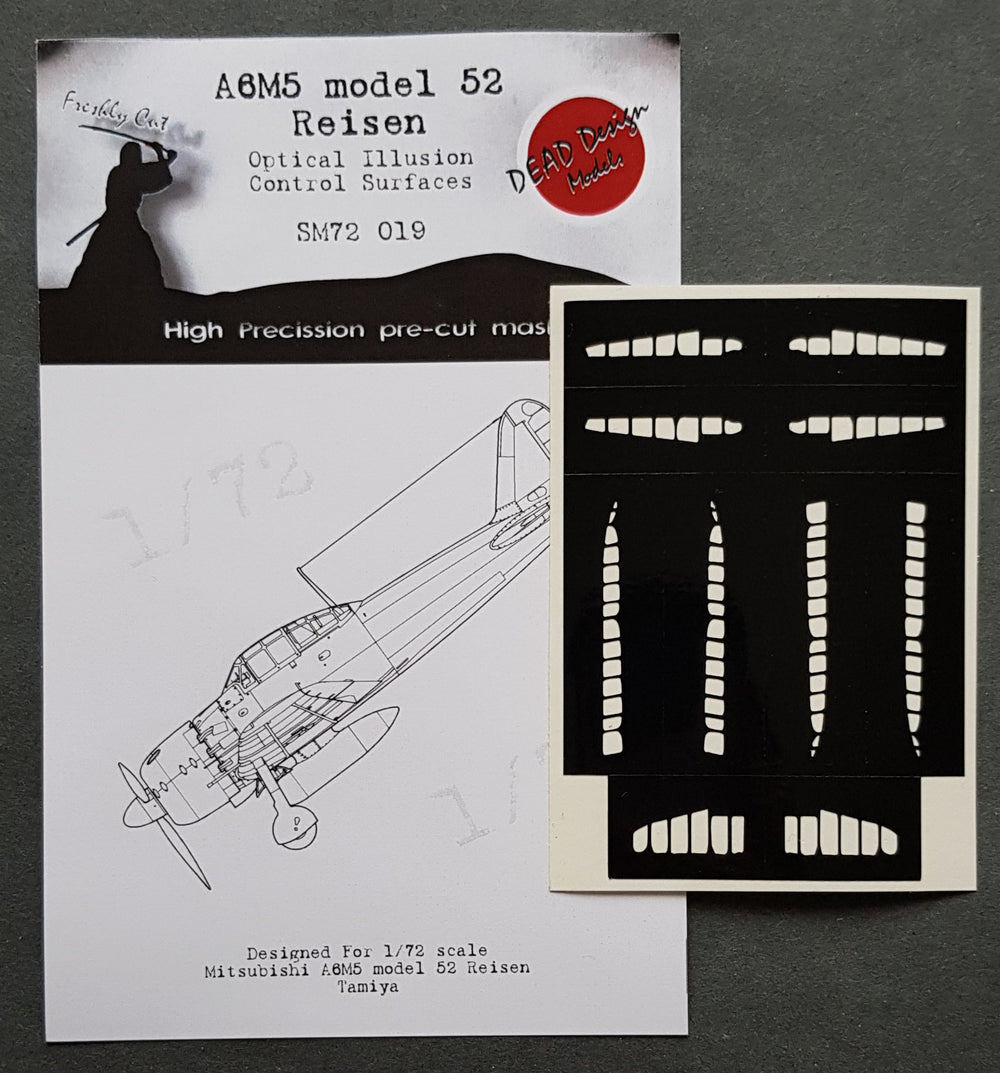 Dead Design DDMSM72019 1:72 A6M5 Zero m.52 3D Control Surface Mask