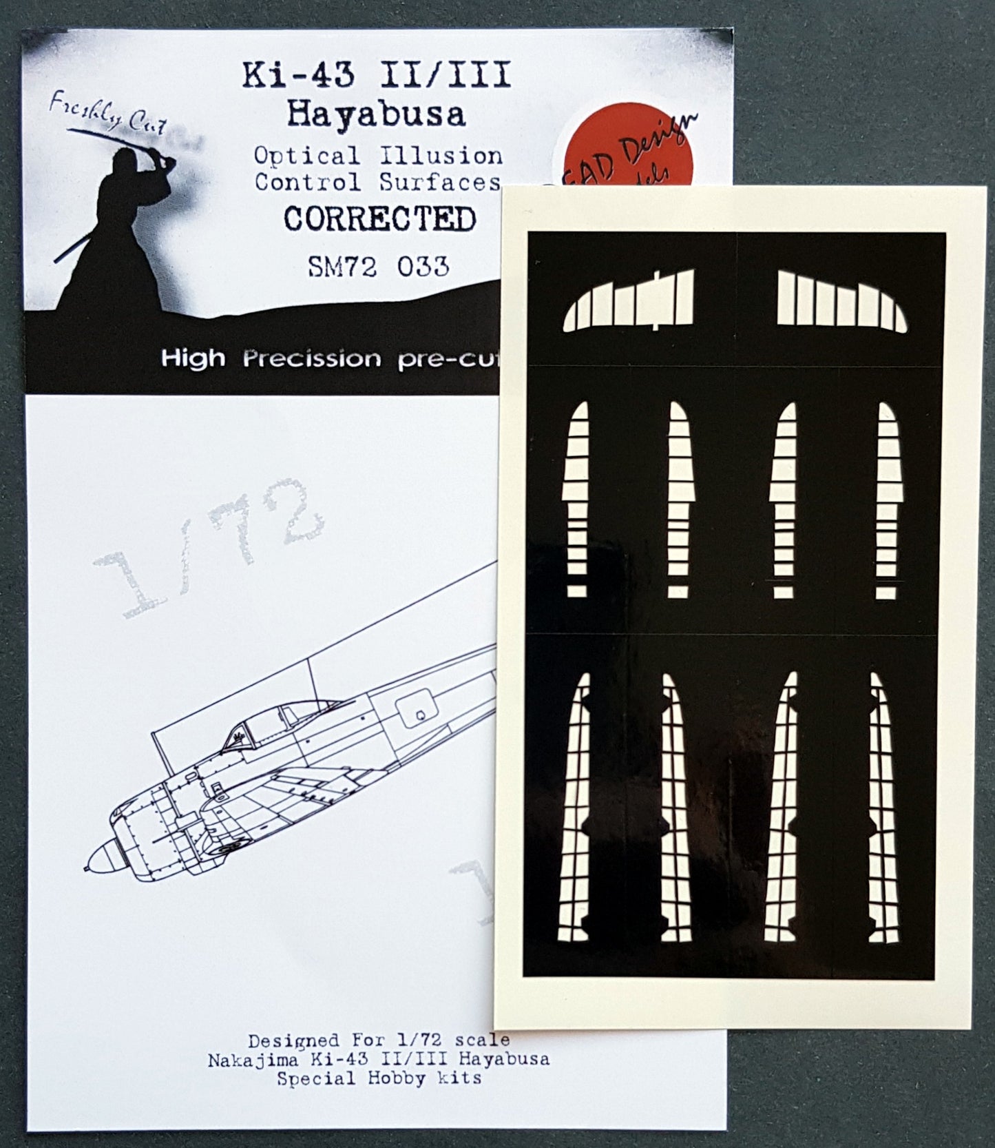 Dead Design DDMSM72033 1:72 Ki-43-II Hayabusa 3D Control Surface
