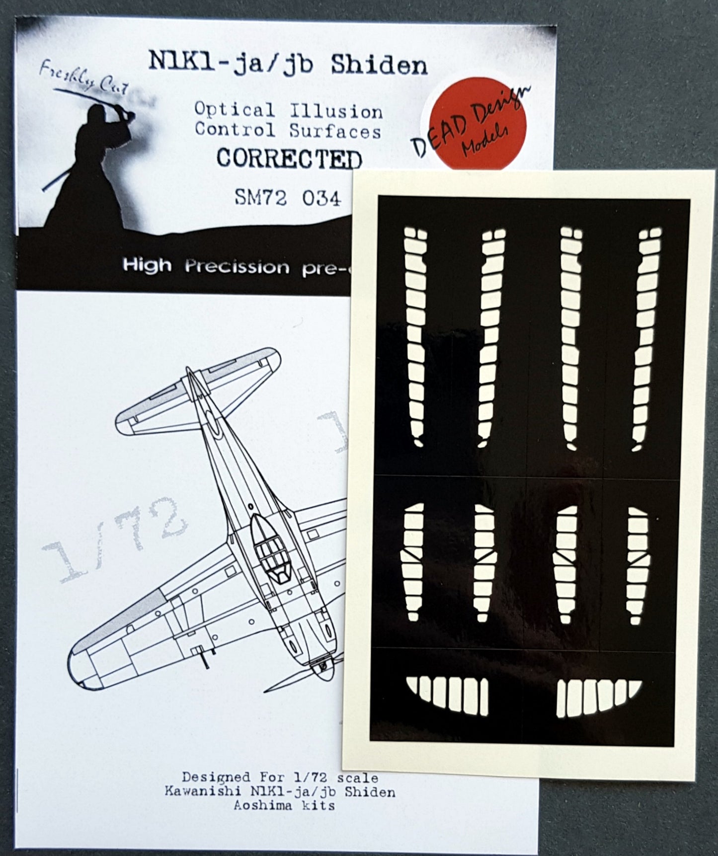 Dead Design DDMSM72034 1:72 N1K1-J Shiden 3D Control Surface Mask