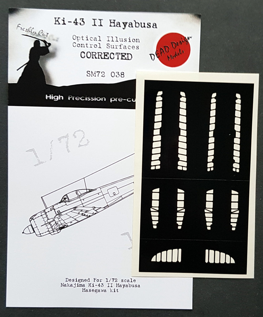 Dead Design DDMSM72038 1:72 Ki-43-II Hayabusa 3D Control Surface