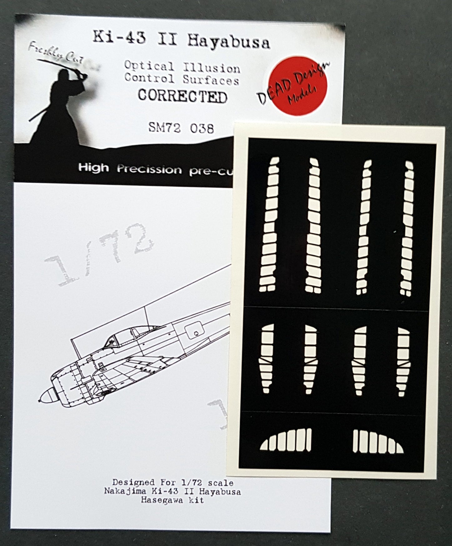 Dead Design DDMSM72038 1:72 Ki-43-II Hayabusa 3D Control Surface