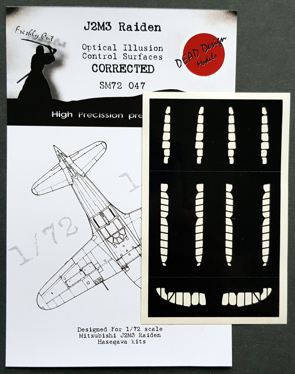 Dead Design DDMSM72047 1:72 J2M3 Raiden 3D Effect Control Surface
