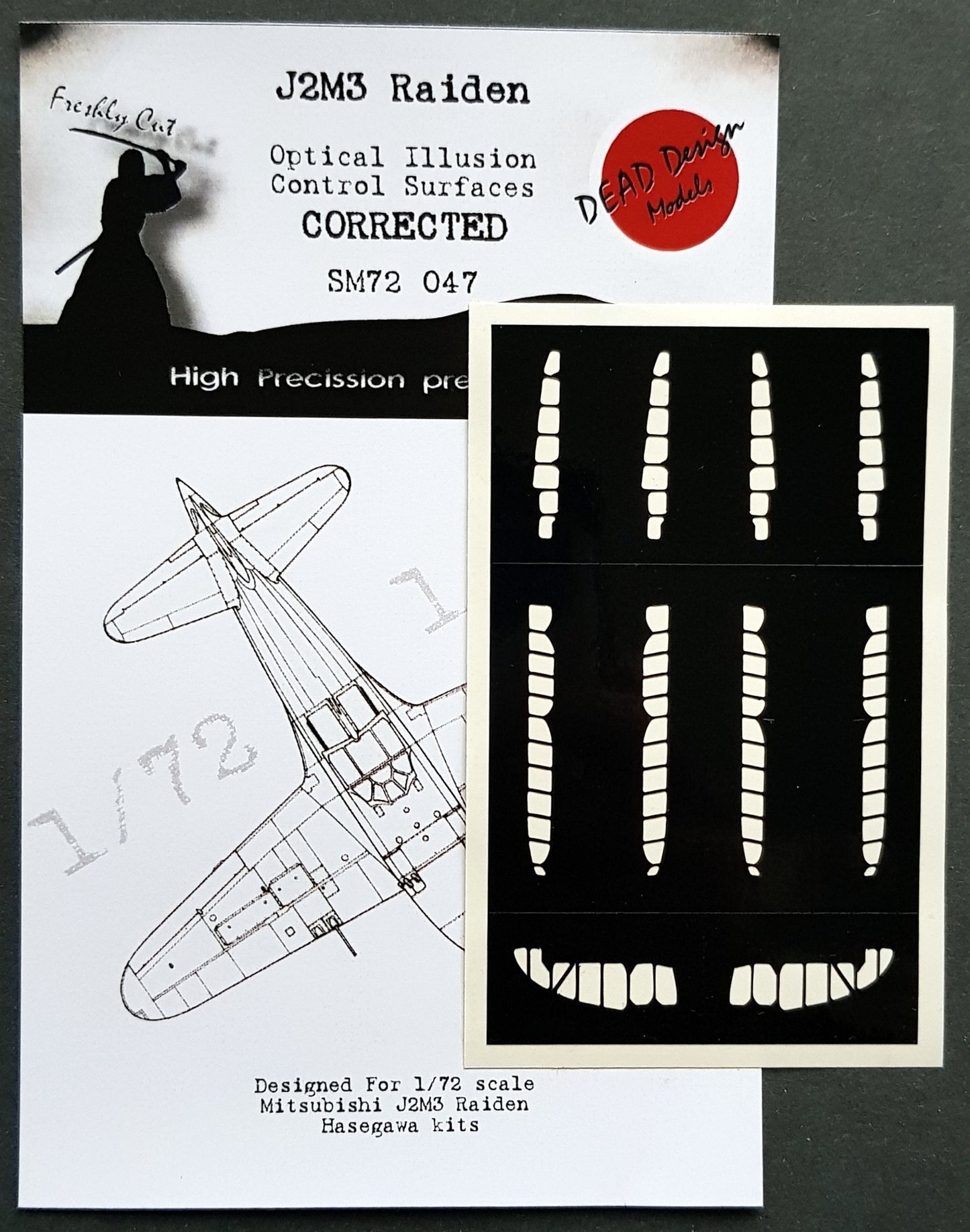 Dead Design DDMSM72047 1:72 J2M3 Raiden 3D Effect Control Surface