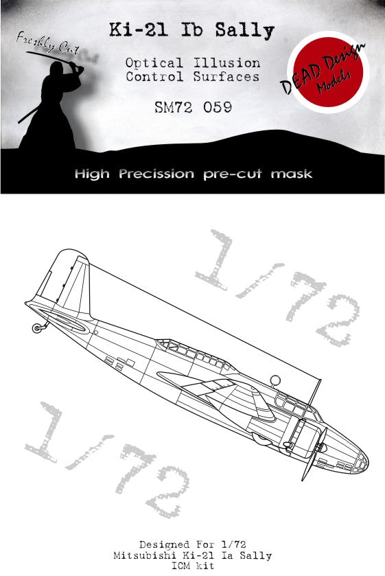 Dead Design DDMSM72059 1:72 Ki-21-Ib Sally 3D Control Surface Mask