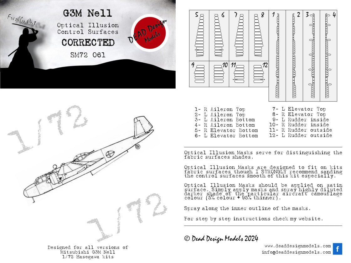 Dead Design DDMSM72061 1:72 G3M2/G3M3 Type 96 Nell 3D Control Mask