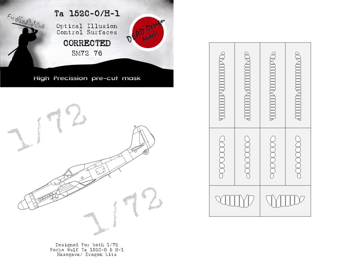 Dead Design DDMSM72076 1:72 Ta-152H 3D Effect Control Surface Mask