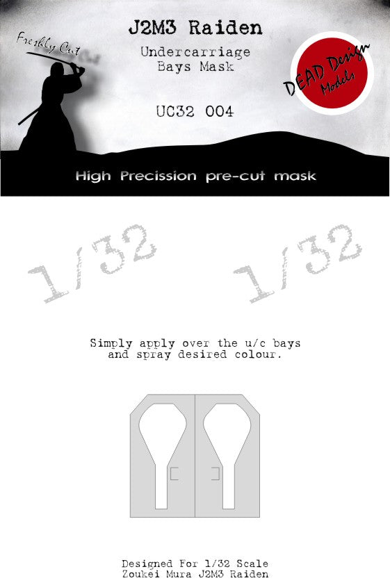 Dead Design DDMUC32004 1:32 J2M3 Raiden Wheel Bay Paint Mask