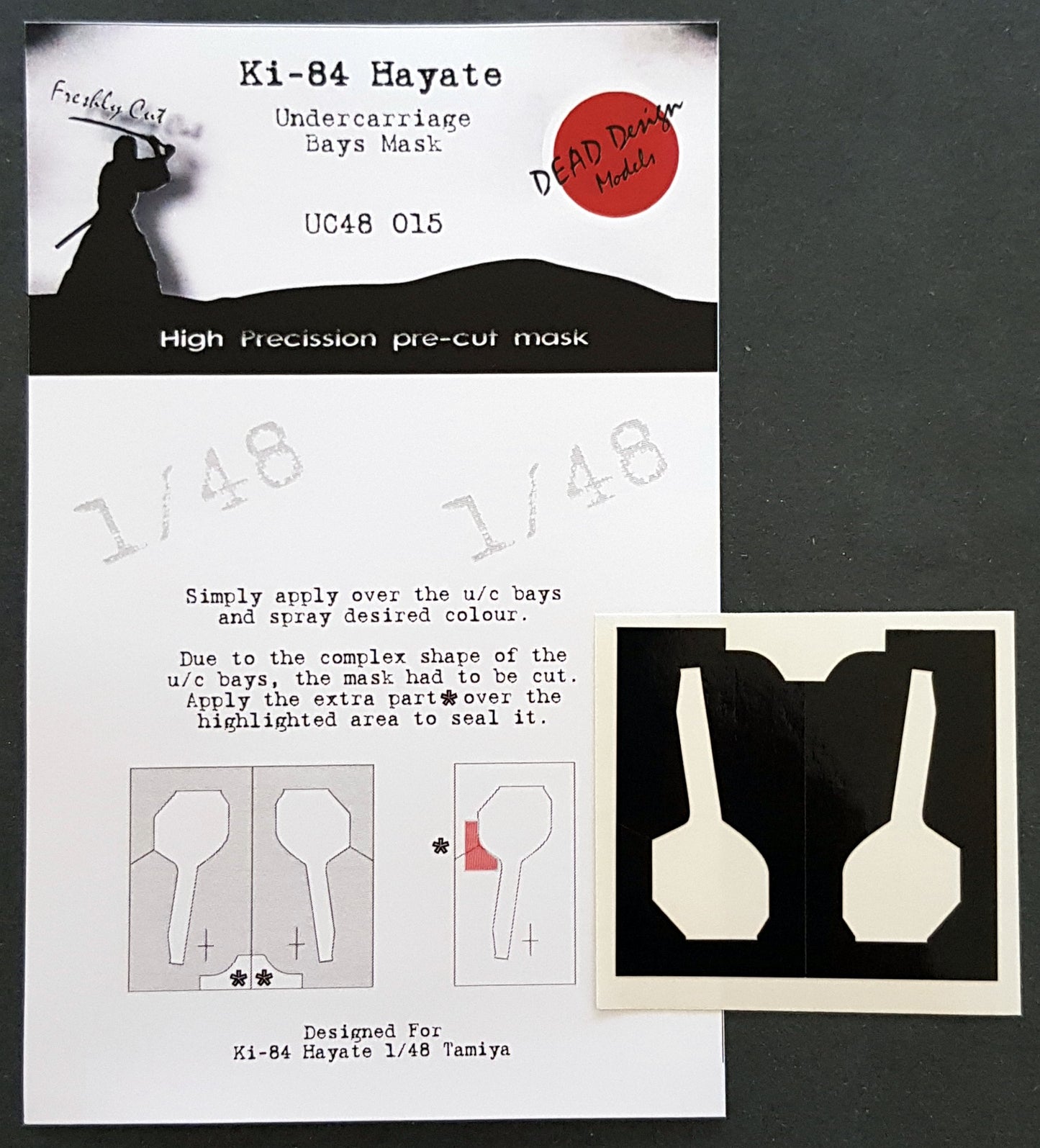 Dead Design DDMUC48015 1:48 Ki-84 Hayate Wheel Bay Paint Mask