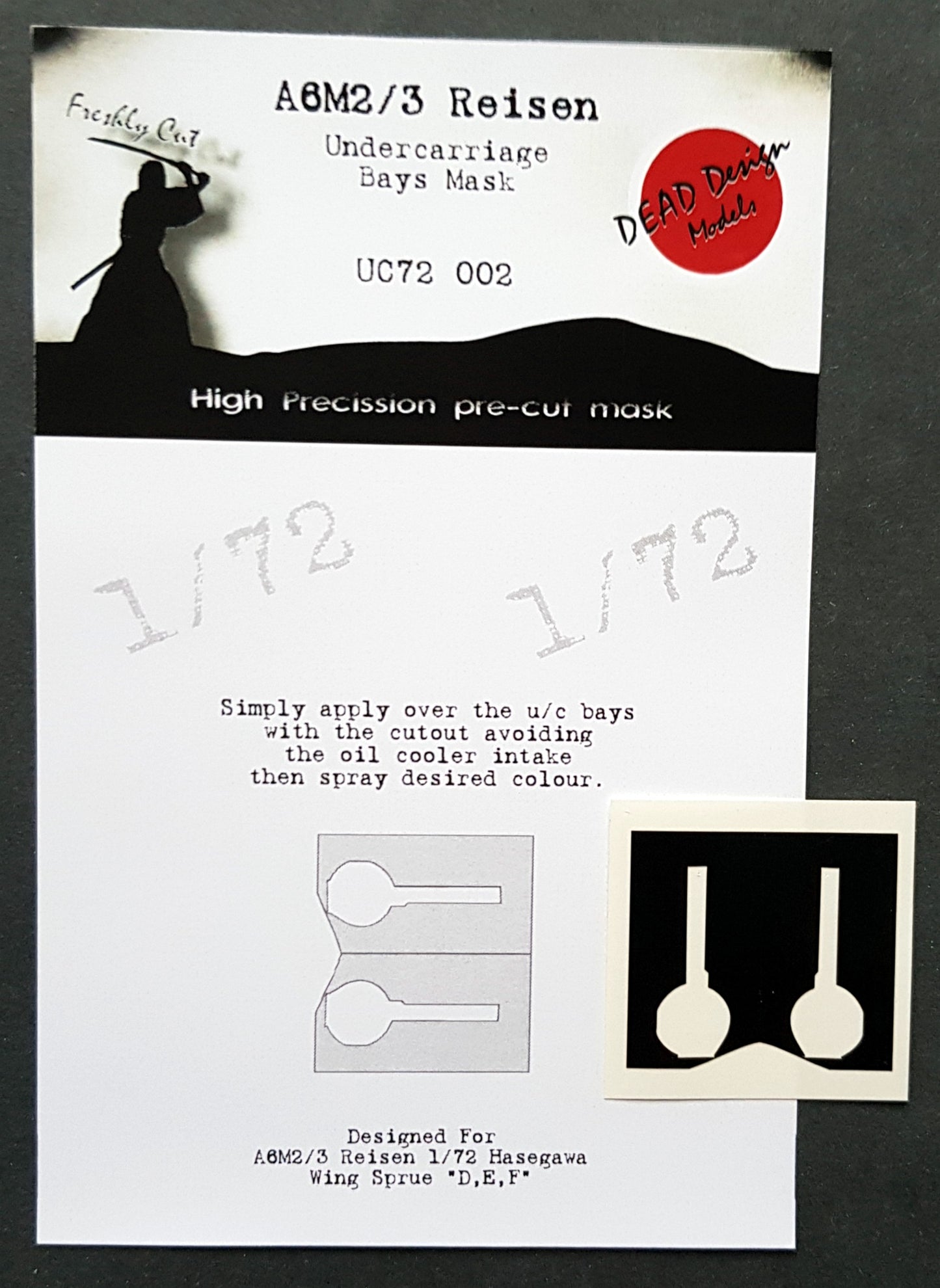 Dead Design DDMUC72002 1:72 A6M2/3/5 Zero Wheel Bay Paint Mask