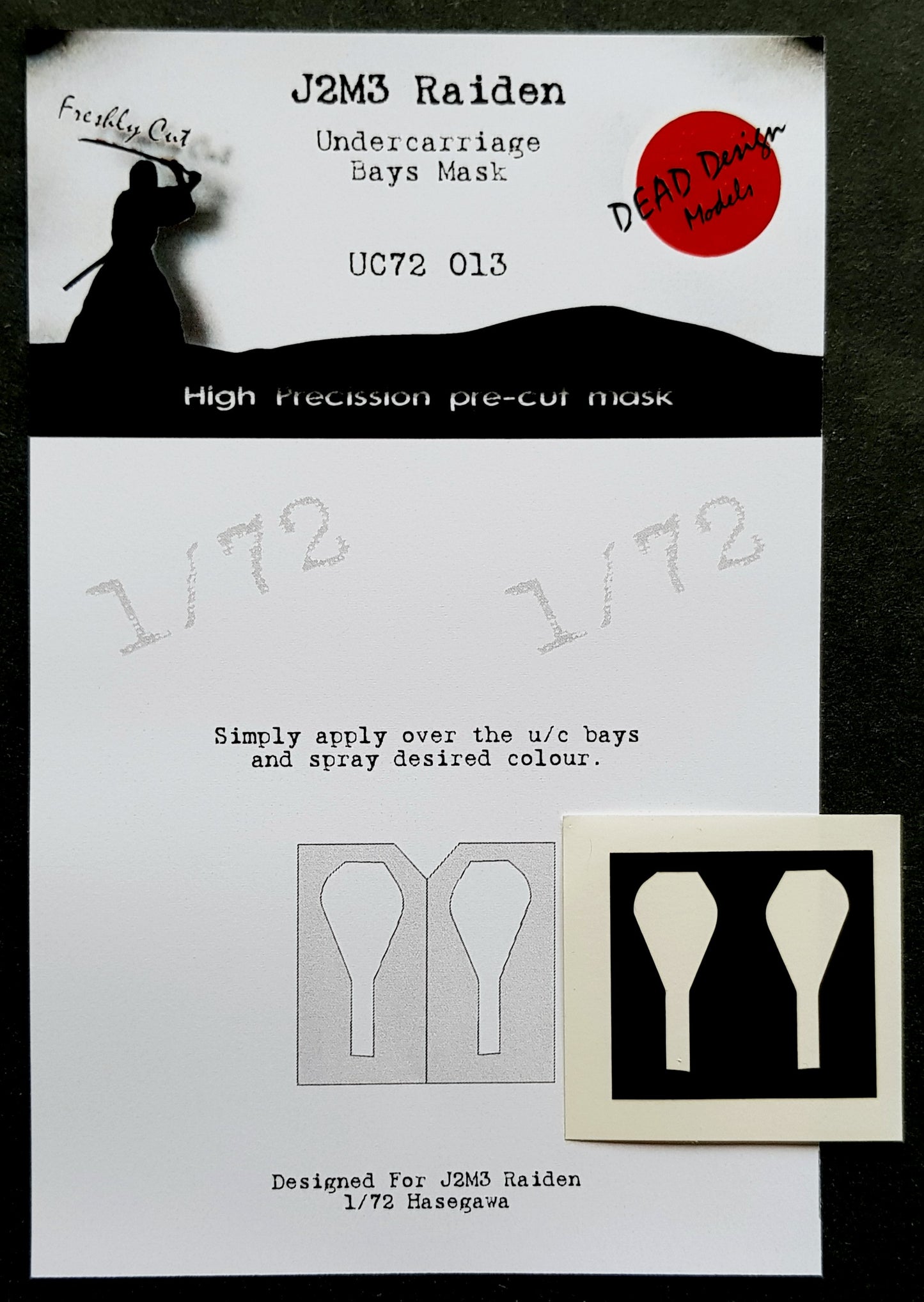 Dead Design DDMUC72013 1:72 J2M3 Raiden Wheel Bay Paint Mask