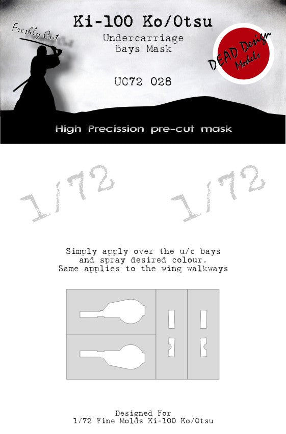 Dead Design Models DDMUC72028 1:72 Kawasaki Ki-100 wheel bay paint mask