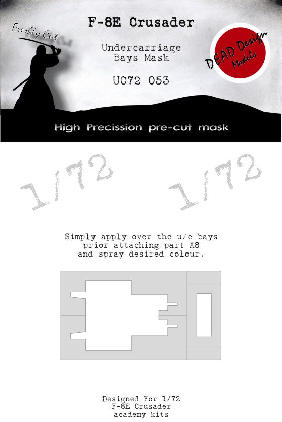 Dead Design DDMUC72053 1:72 F-8E Crusader Wheel Bay Paint Mask