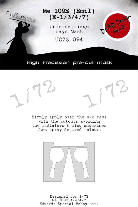 Dead Design DDMUC72094 1:72 Bf-109E Wheel Bay Paint Mask