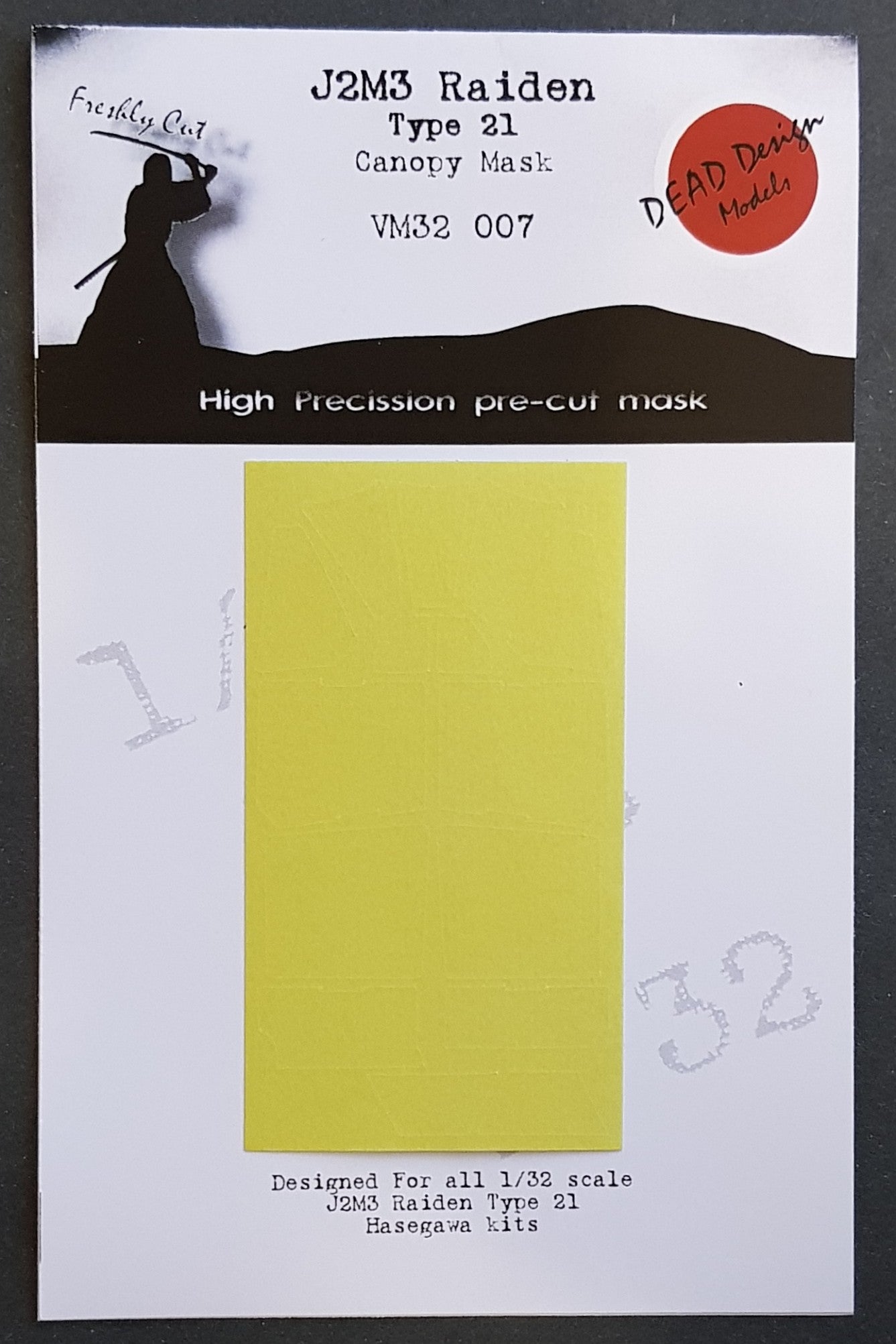 Dead Design DDMVM32007 1:32 J2M3 Raiden Ext Canopy Paint Mask