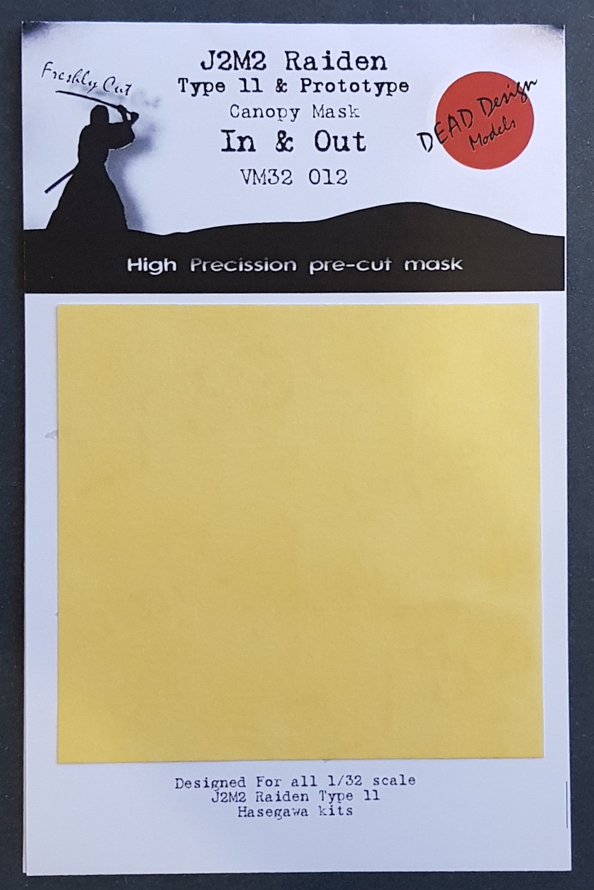 Dead Design DDMVM32012 1:32 J2M2 Raiden Int/Ext Canopy Paint Mask
