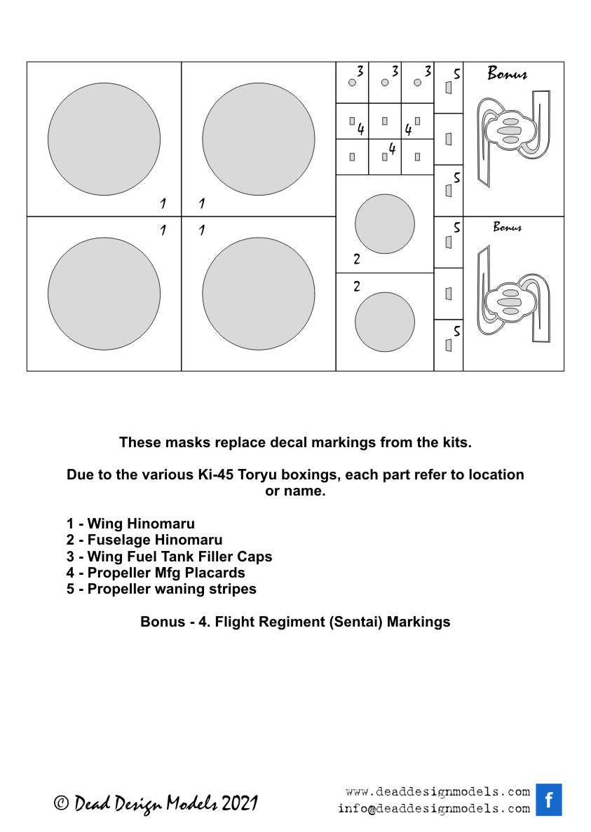Dead Design Models DDMVM32042 1:32 Kawasaki Ki-45 National Insignia