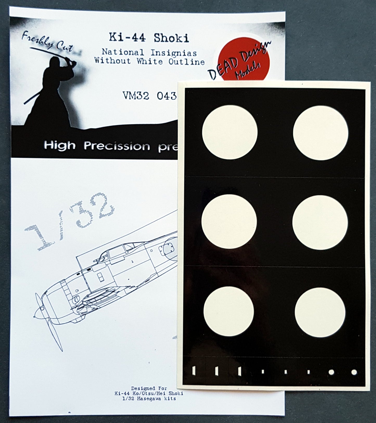 Dead Design DDMVM32043 1:32 Ki-44 National Insignia without outline
