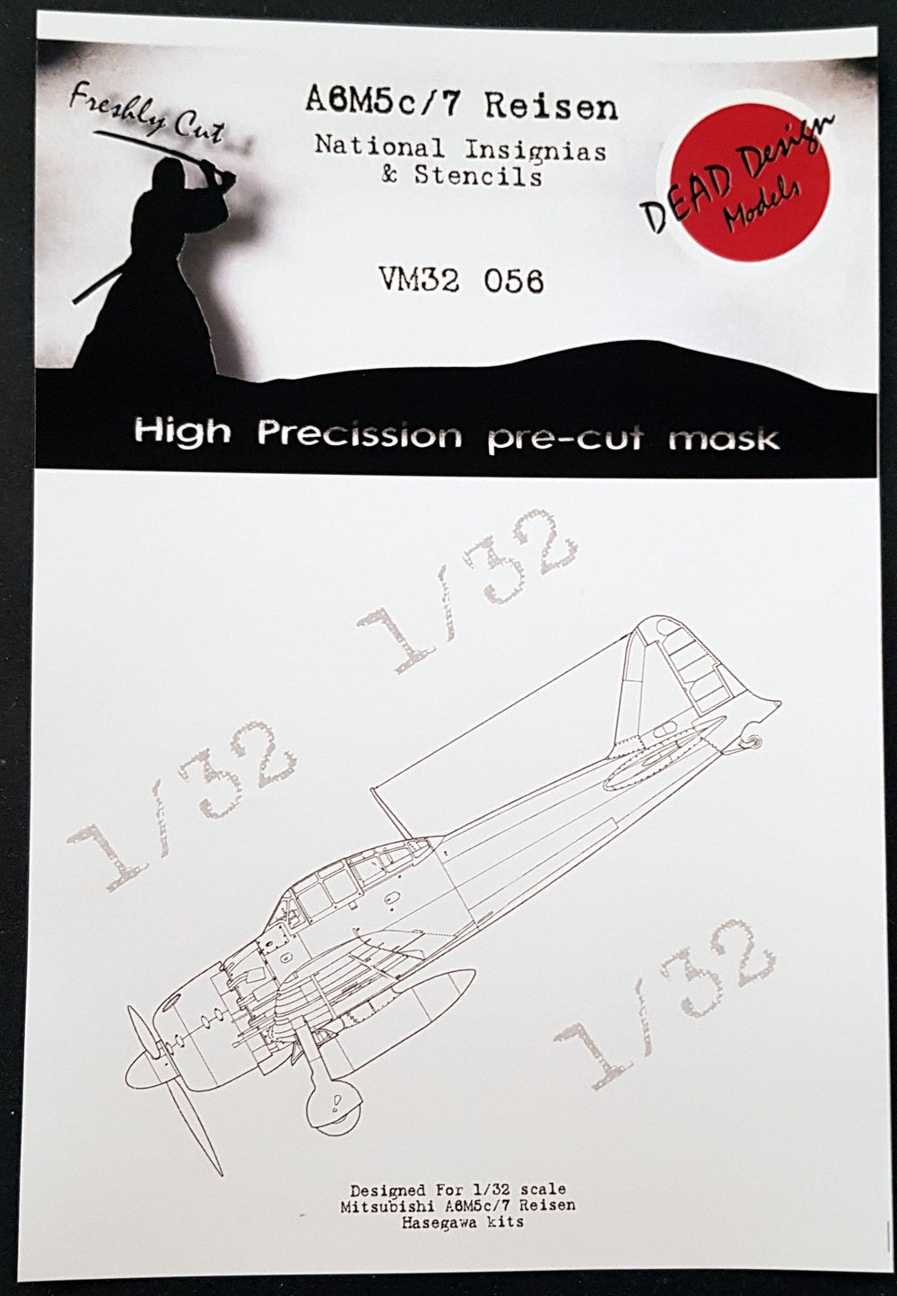 Dead Design Models DDMVM32056 1:32 Mitsubishi A6M5c/A6M7 Zero National Insignias