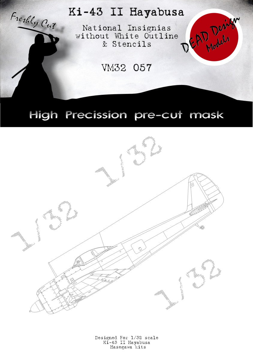 Dead Design DDMVM32057 1:32 Ki-43-II National Insignia without white outline
