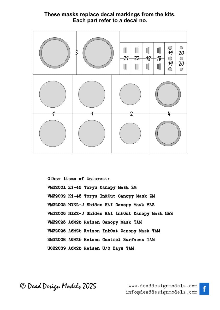 Dead Design Models DDMVM32075 1:35 Mitsubishi A6M2 Reisen markings