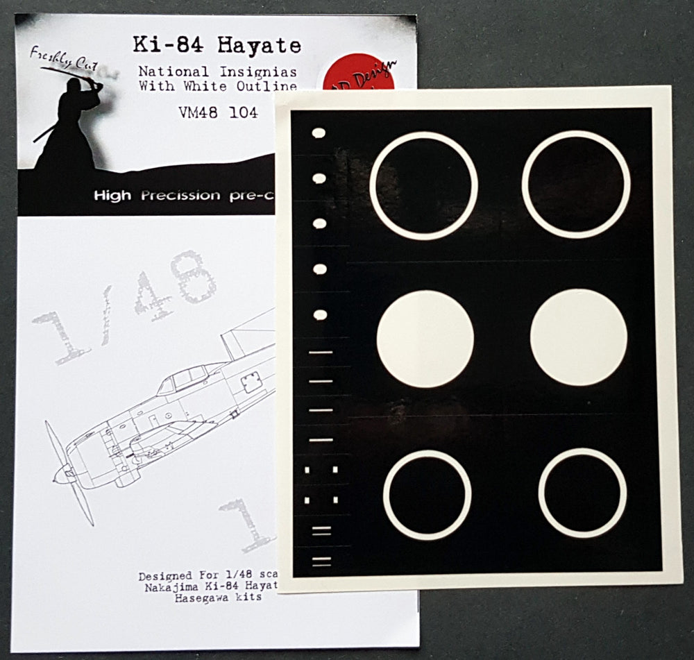 Dead Design DDMVM48104 1:48 Ki-84 Hayate National Insignia with white outline