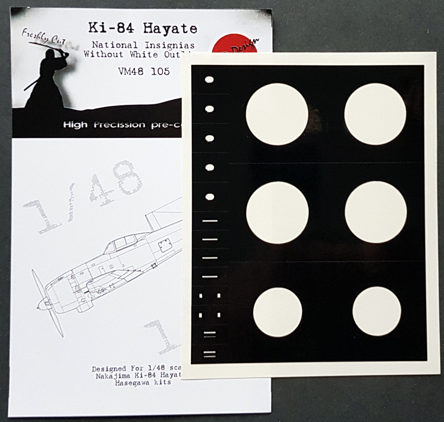 Dead Design DDMVM48105 1:48 Ki-84 Hayate Insignia without white outline