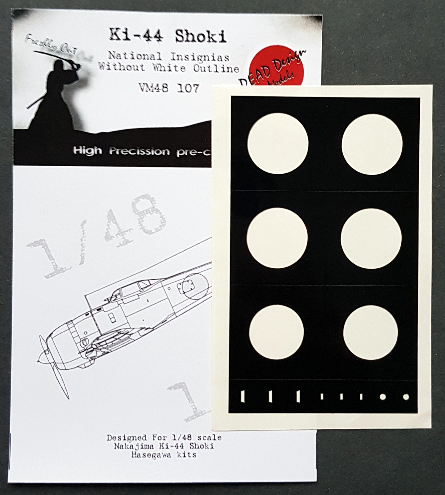 Dead Design DDMVM48107 1:48 Ki-44 Shoki Insignia without white outline