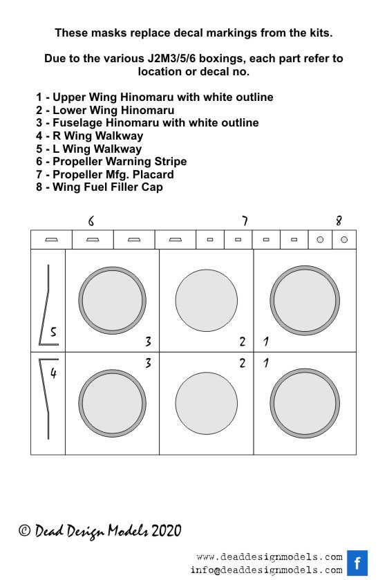 Dead Design DDMVM48109 1:48 J2M2/3/5 National Insignia with White Outline