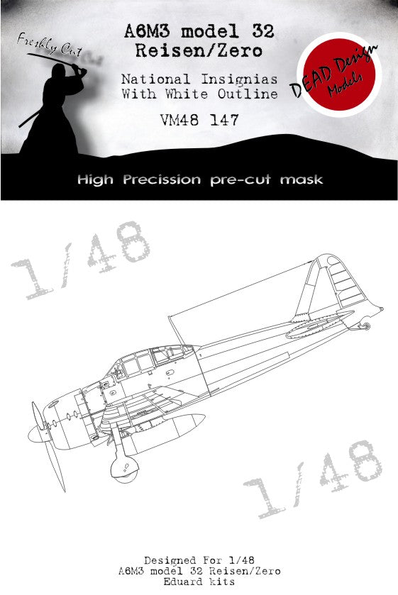 Dead Design DDMVM48147 1:48 A6M3 Zero m.32 Insignia with white outline