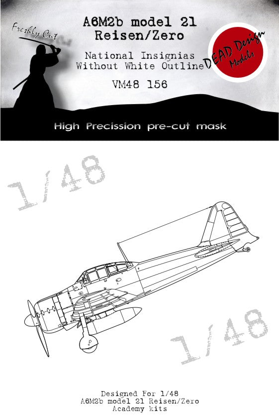 Dead Design DDMVM48156 1:48 A6M2b National Insignia without white outline