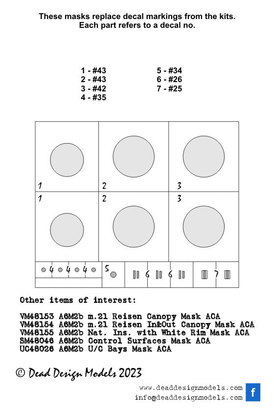 Dead Design DDMVM48156 1:48 A6M2b National Insignia without white outline
