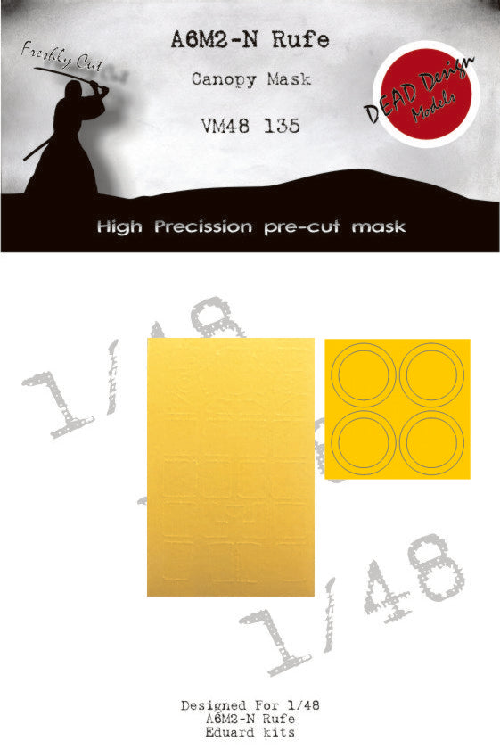 Dead Design Models DDMVM48160 1:48 Nakajima A6M2-N Rufe canopy frame paint mask