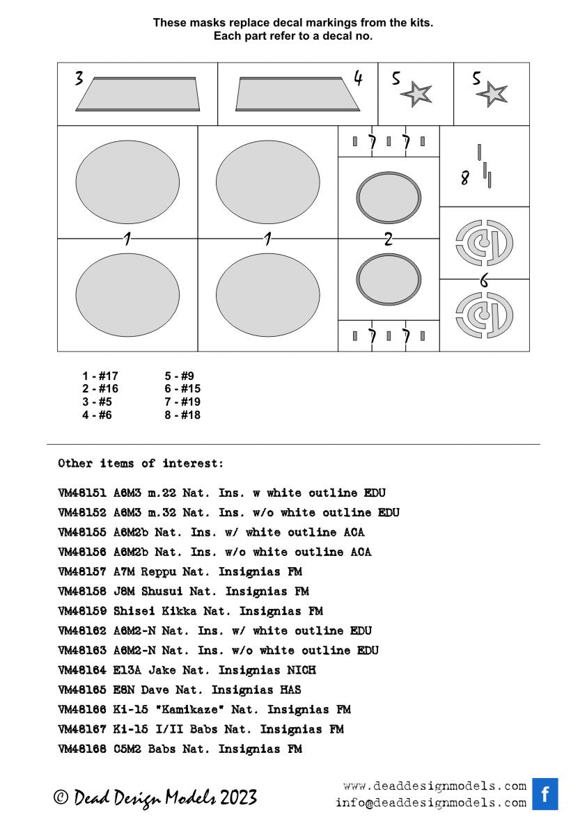 Dead Design Models DDMVM48170 1:48 Mitsubishi Ki-21-Ib "Sally" National Insignia