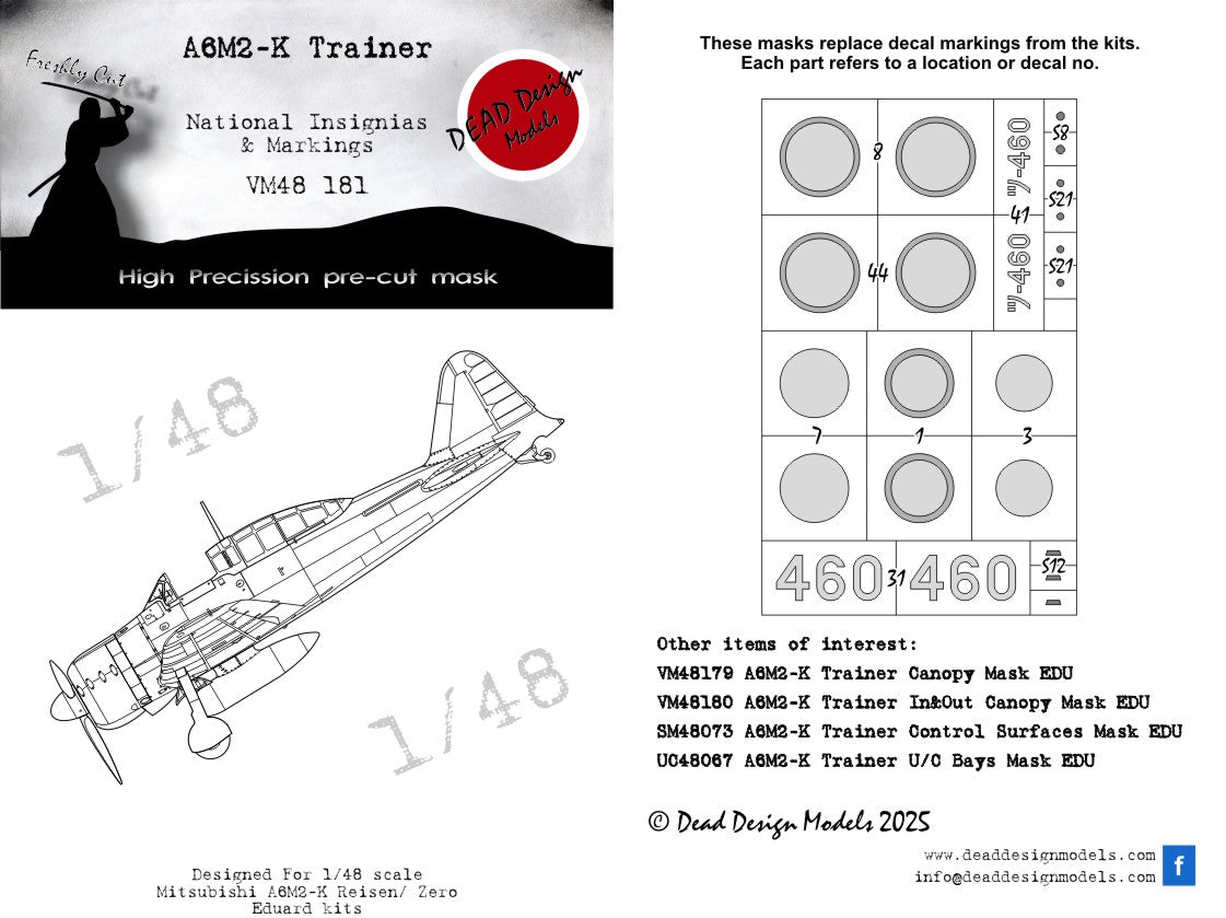 Dead Design Models DDMVM48181 1:48 A6M2-K Zero Reisen Insignia